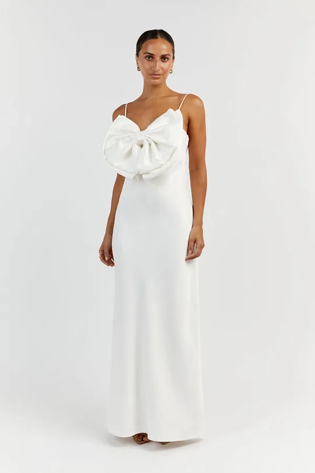DISSH Aisle White Front Bow Midi Dress Size AU8 for rent on The Volte - main image