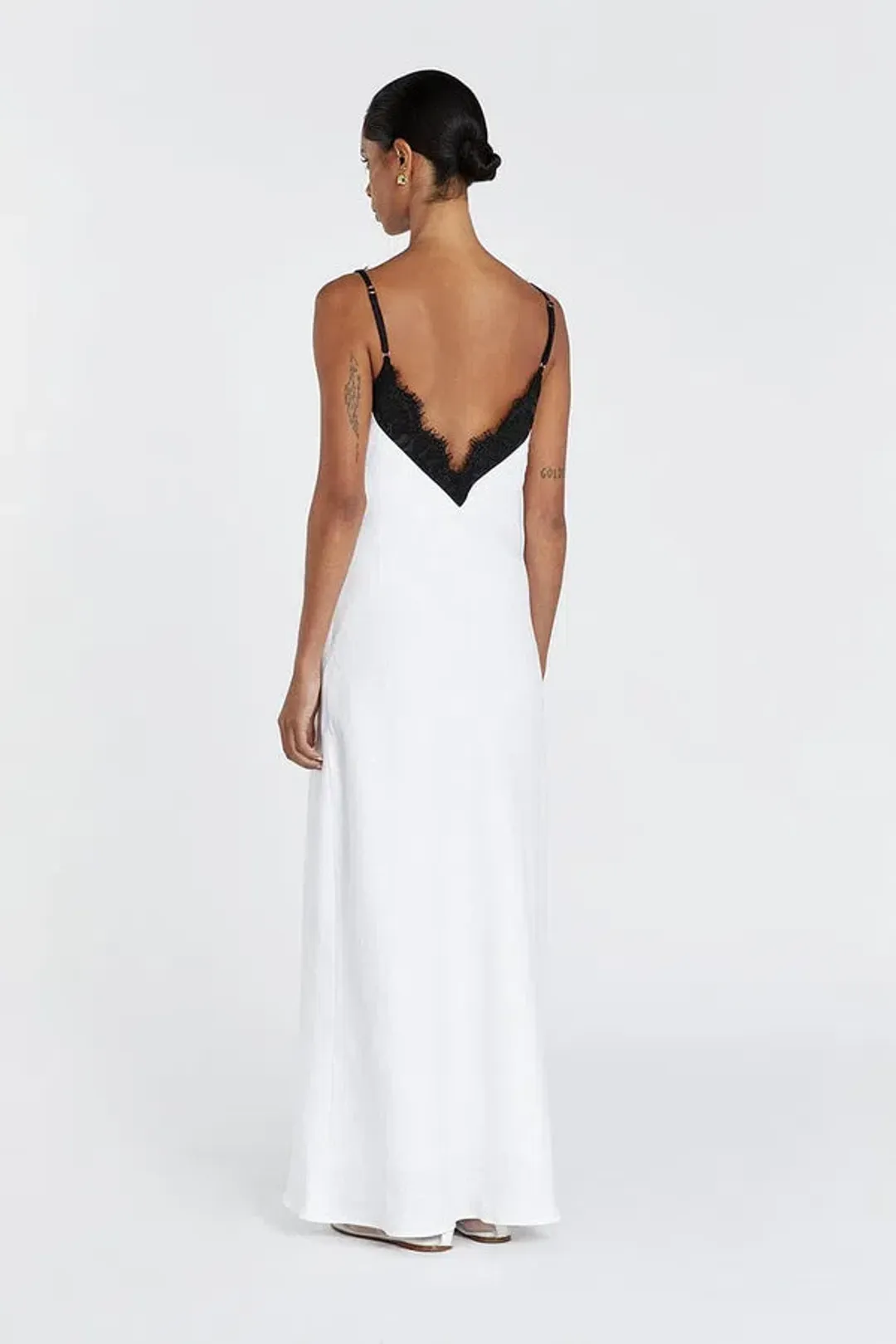 DISSH Hazel White Lace Linen Midi Dress Size AU10 for rent on The Volte - main image