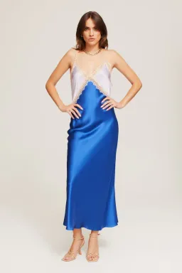 Ginia Sadie Silk Dress In Lilac/Lapis Size XS/AU6 for rent on The Volte - image 1