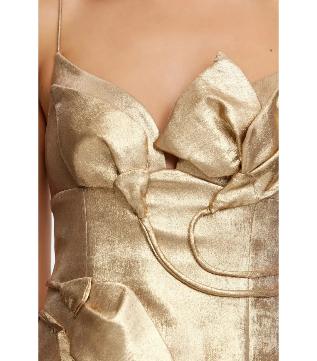Acler Hillsome Mini Dress Gold Size AU 10 for rent on The Volte - main image