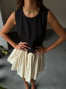 Never Fully Dressed Monika Mini Dress Cream And Black Size Uk6 for rent on The Volte - image 4