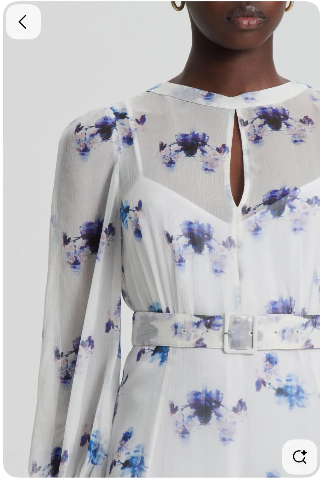 Scanlan Theodore Silk Georgette White Ink Dress Size 8 for rent on The Volte - main image