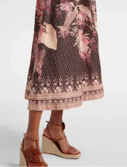 Zimmermann Illuminate Floral Linen Midi Dress Size 1/ Au 10  for rent on The Volte - image 5