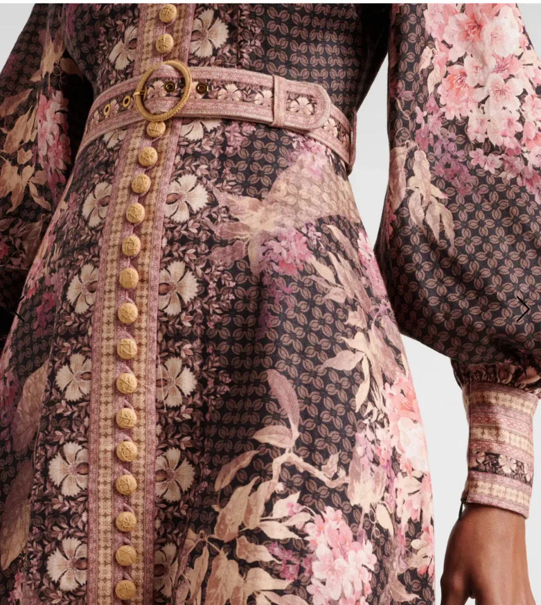 Zimmermann Illuminate Floral Linen Midi Dress Size 1/ Au 10  for rent on The Volte - main image