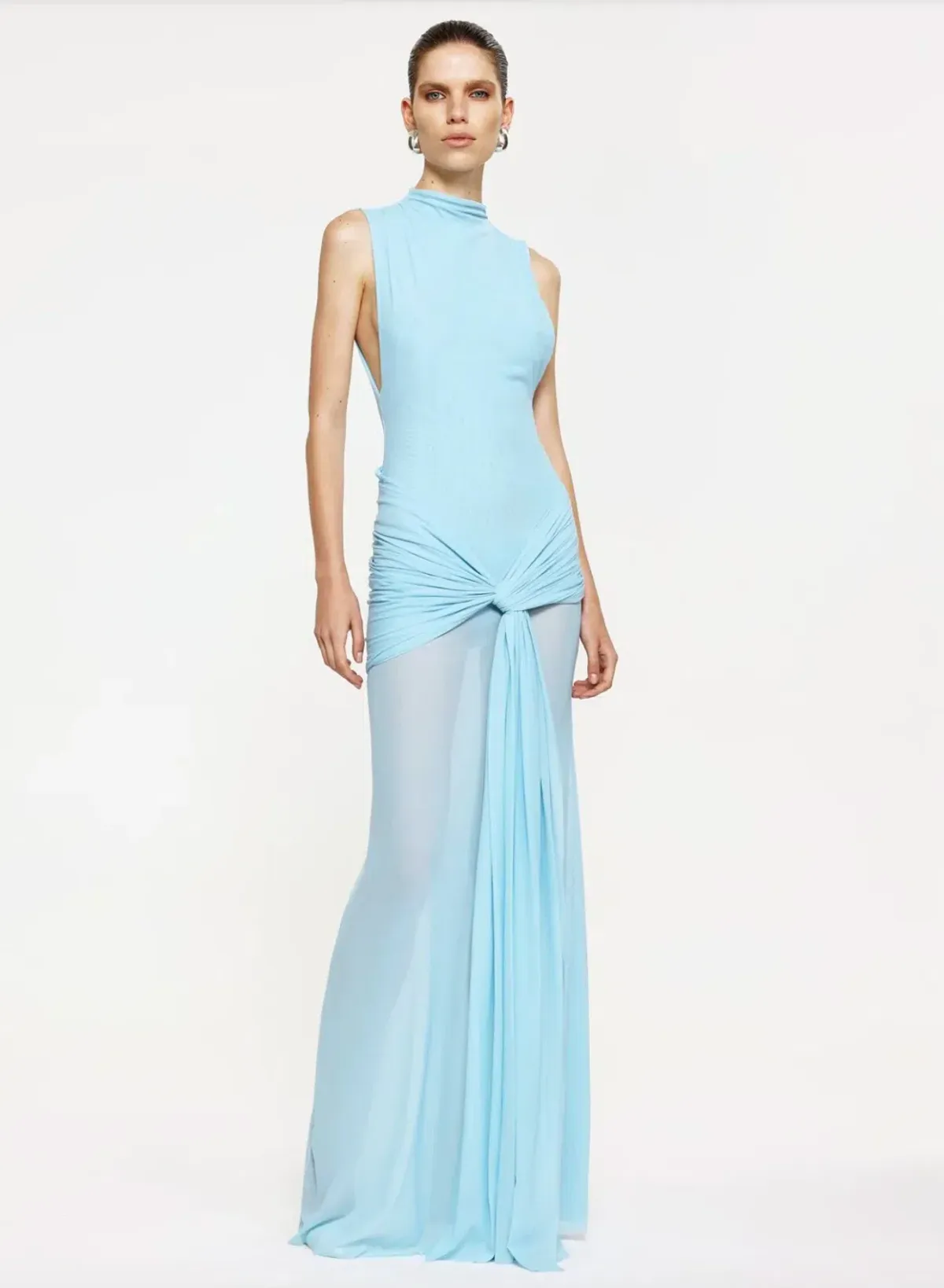EFFIE KATS Roza maxi dress in pale blue for rent on The Volte - main image