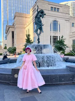 Aje Nova Pleated Midi Dress Chalk Pink Size AU 12 for rent on The Volte - image 5