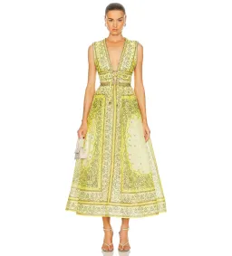 Zimmermann Matchmaker Bow Long Dress in Yellow Bandana Size 2 AU 12 for rent on The Volte - image 1