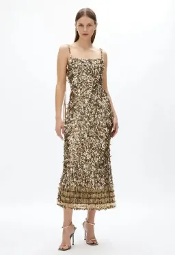 Rachel Gilbert Posie Dress Gold 3/AU12 for rent on The Volte - image 1