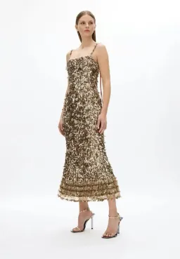 Rachel Gilbert Posie Dress Gold 3/AU12 for rent on The Volte - image 2