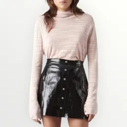 Aje Pallenberg Patent Leather Mini Skirt Black Size 10 / M for rent on The Volte - image 4