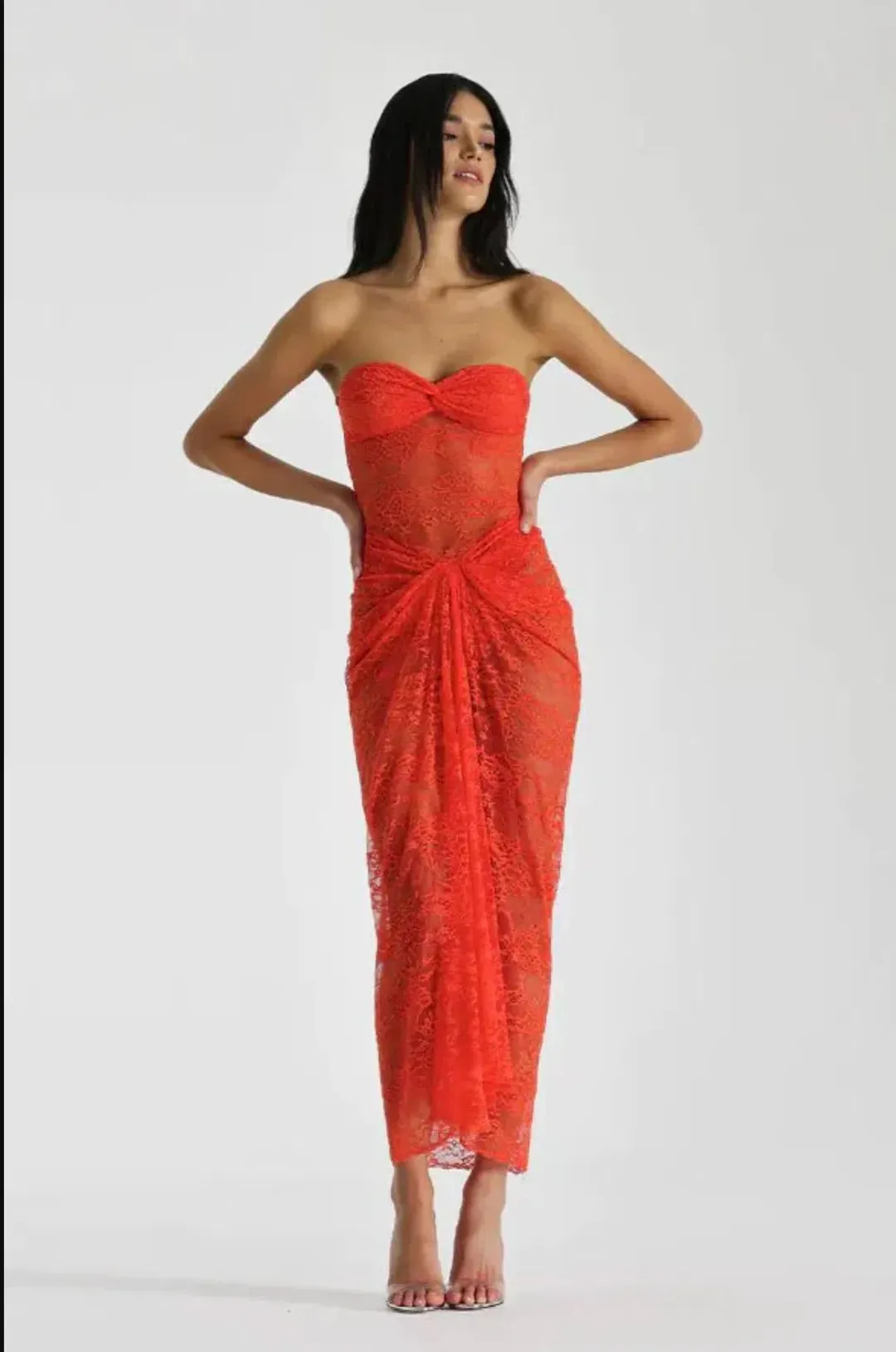 Natalie Rolt Naomi Dress Red Size 8 for rent on The Volte - main image