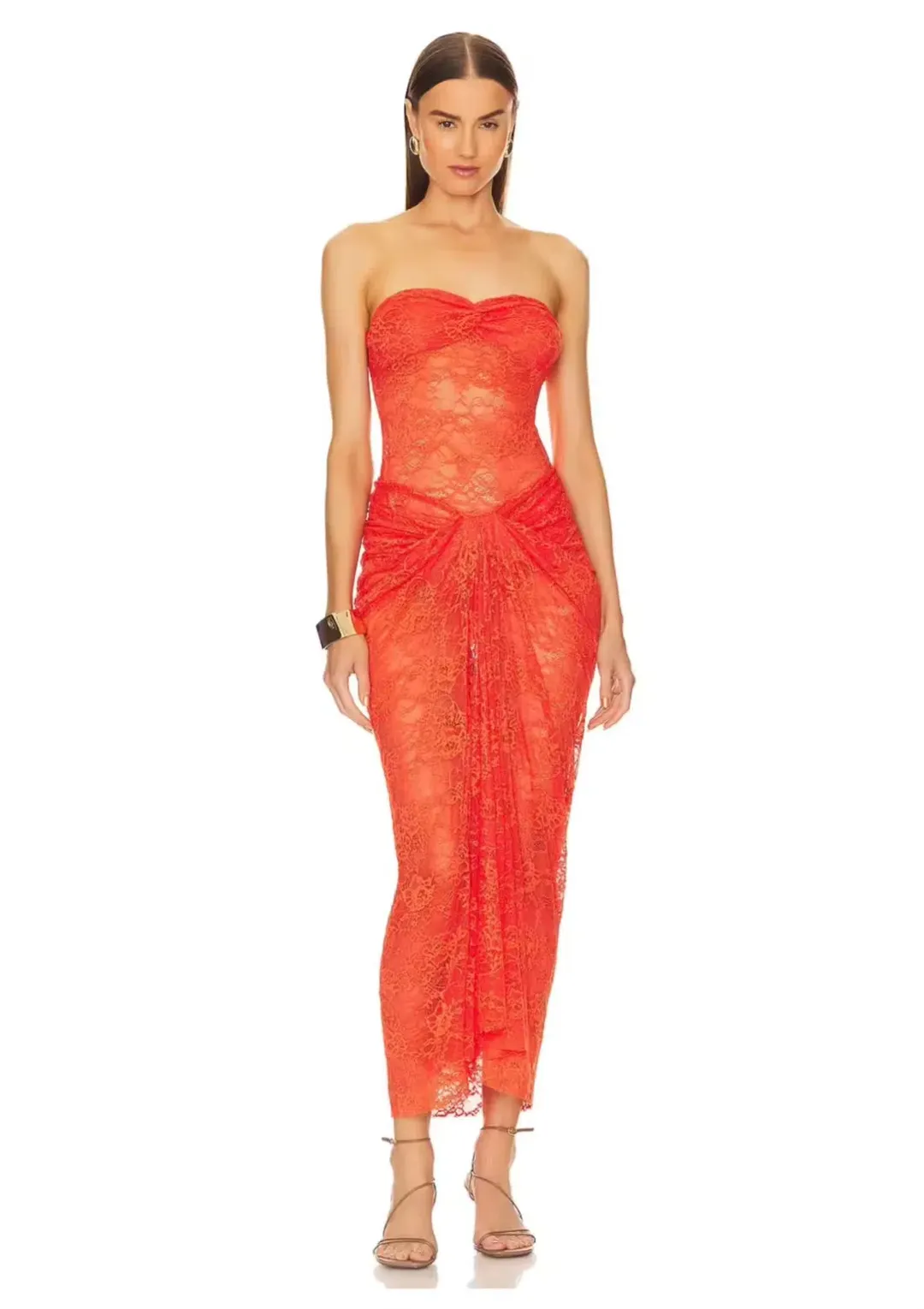 Natalie Rolt Naomi Dress Red Size 8 for rent on The Volte - main image