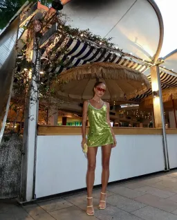 HANDOVER Hand Over Sequin Robers Dress Green Size 10 / M for rent on The Volte - image 1