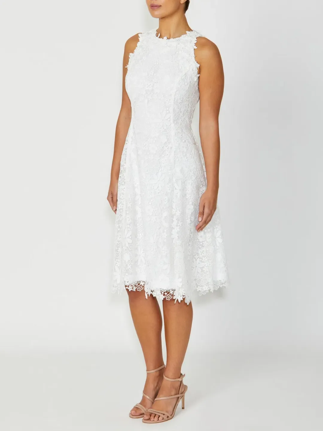 Anthea Crawford Virginia Lace Dress in Ivory Size 14  for rent on The Volte - main image