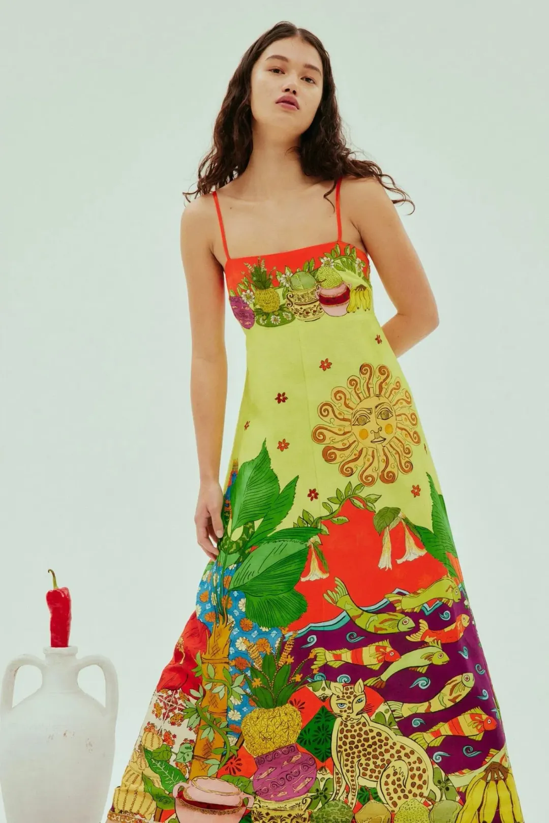 Alemais Tiger Day Dress Multi Size 16 for rent on The Volte - main image