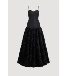 Aje Colette Corset Textured Maxi Dress Black Size AU 10 for rent on The Volte - image 6