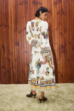 Alemais Mercado Midi Dress Print Size AU 6 for rent on The Volte - image 2