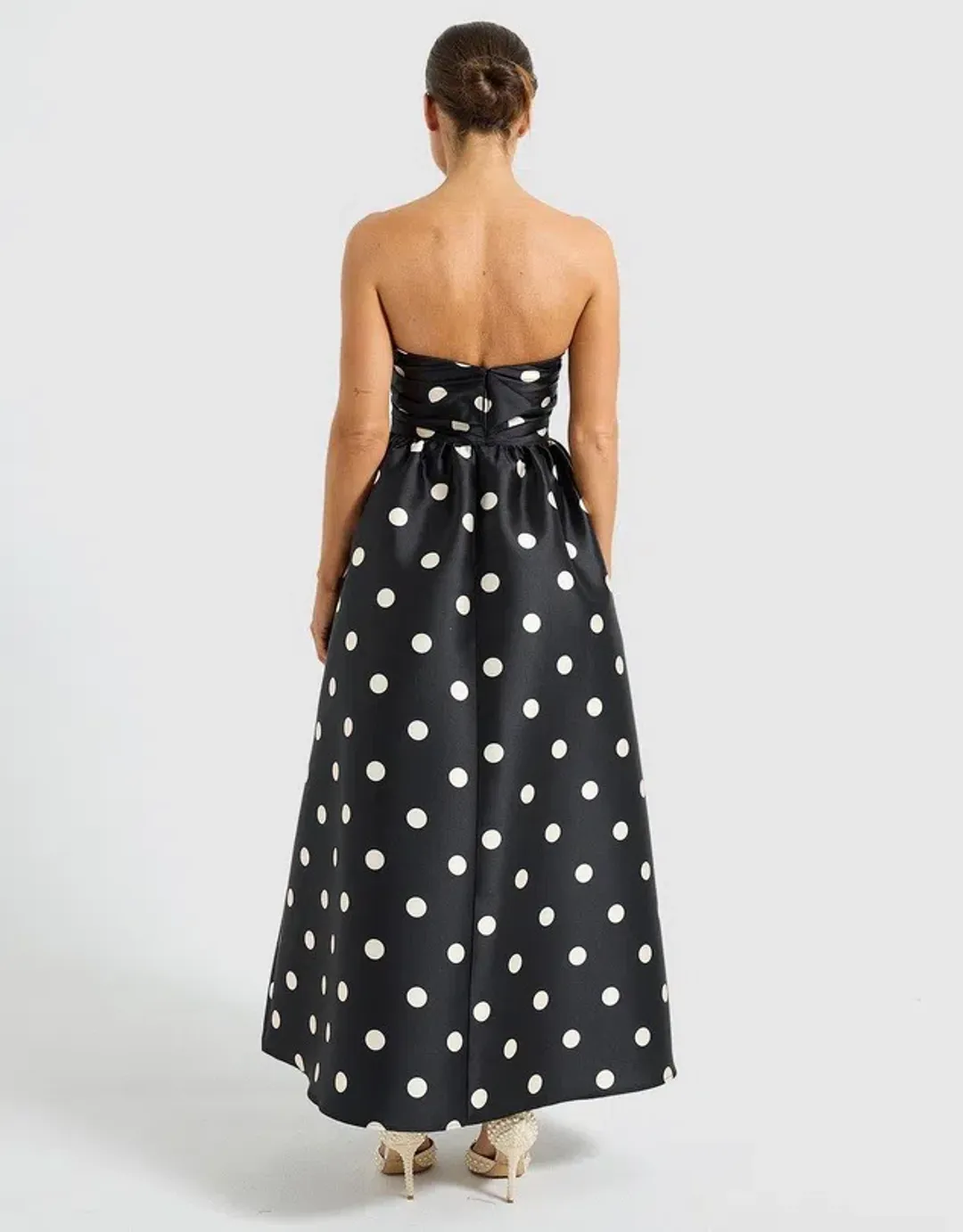 Pasduchas Dottie Strapless Midi Dress Black Size AU 8  for rent on The Volte - main image