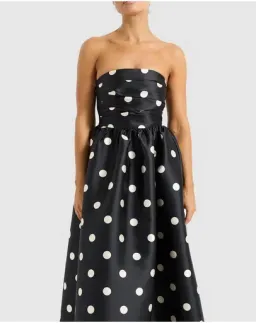Pasduchas Dottie Strapless Midi Dress Black Size AU 14 for rent on The Volte - image 5