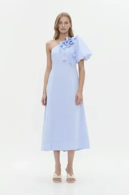 Aje Camille Midi Dress Pale Blue Size AU 10 for rent on The Volte - image 1