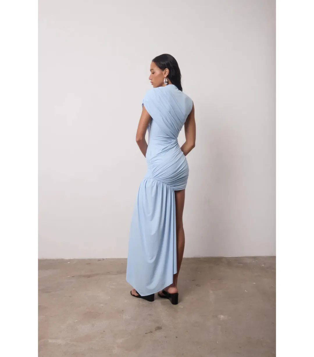 De La Vali Ravenna Mini Dress in Sky Blue Size AU 4  for rent on The Volte - main image