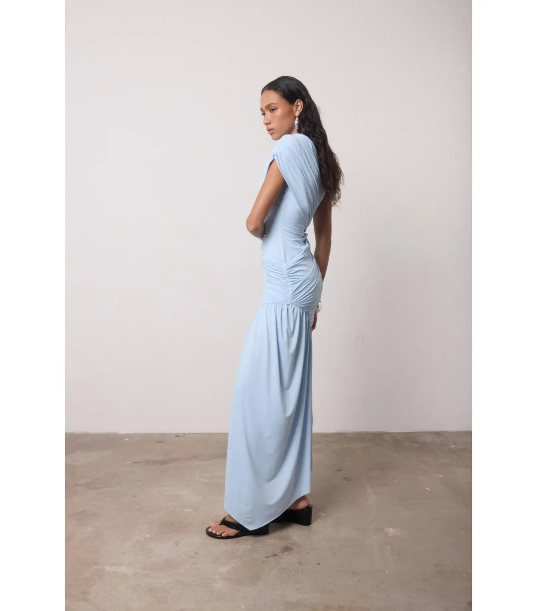 De La Vali Ravenna Mini Dress in Sky Blue Size AU 4  for rent on The Volte - main image