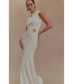 Meshki Kaida Slinky Maxi Dress Ivory Size S / AU 8 for rent on The Volte - image 4