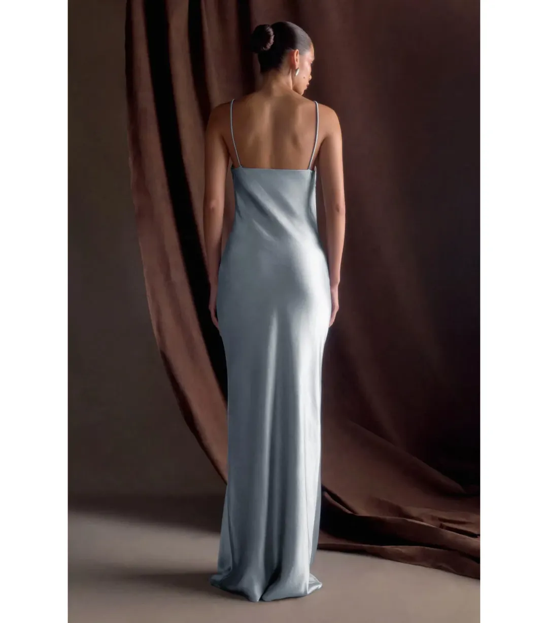 Meshki Lilly Sweetheart Satin Maxi Dress Frosted Blue Size S / AU 8 for rent on The Volte - main image