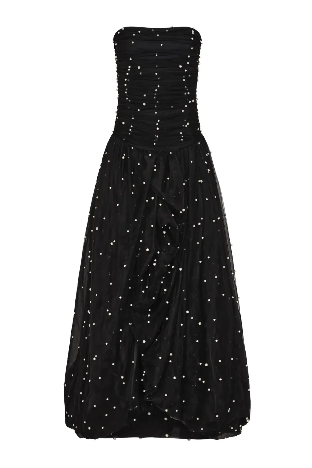 Aje Juniper Gown Dress Black Pearls Size 12 for rent on The Volte - main image