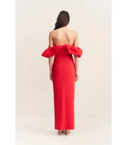 Shona Joy Campbell Off Shoulder Bubble Maxi Dress Goji Size AU 8  for rent on The Volte - image 5