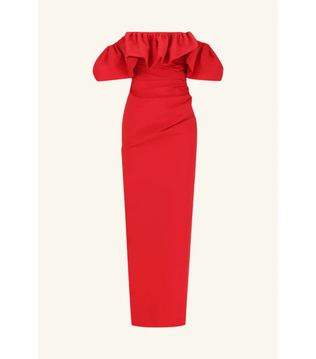 Shona Joy Campbell Off Shoulder Bubble Maxi Dress Goji Size AU 8  for rent on The Volte - main image