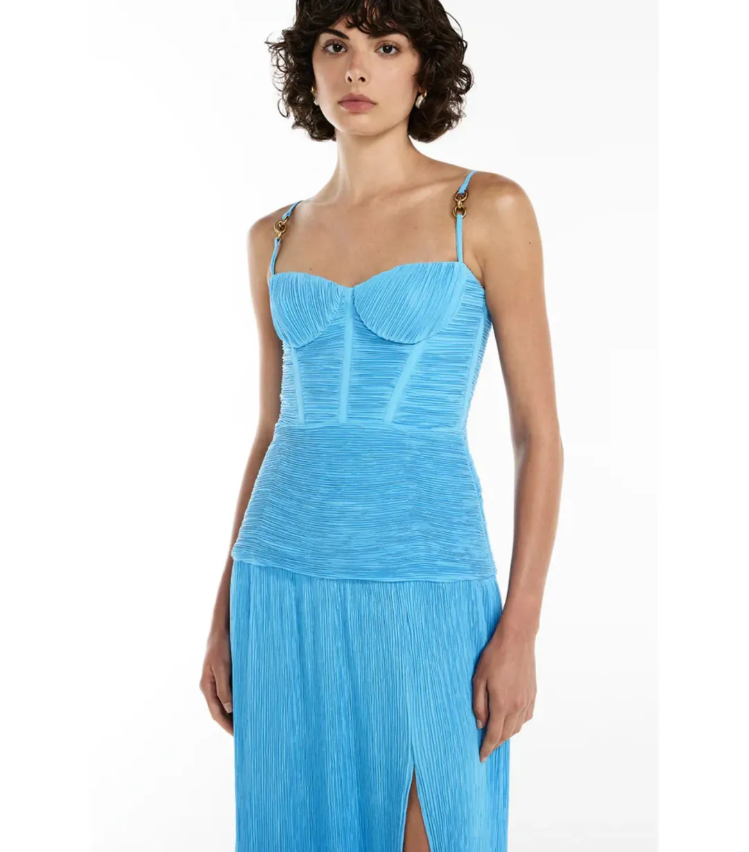 Manning Cartell Double Time Pleat Maxi Dress in Cerulean Blue Size AU 12 for rent on The Volte - main image