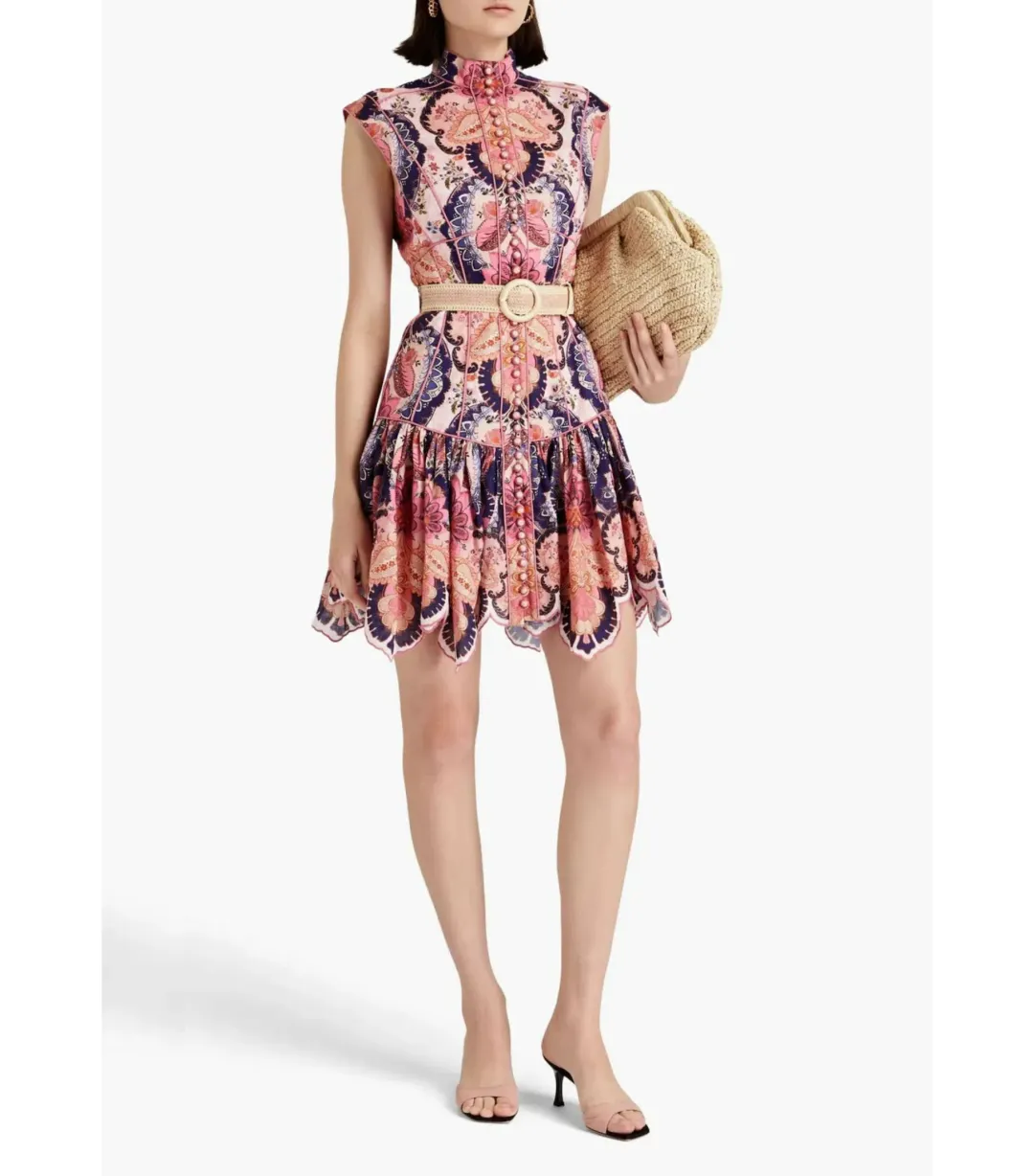 Zimmermann Laurel Flared Mini Dress Floral Size 0 / AU 8 for rent on The Volte - main image