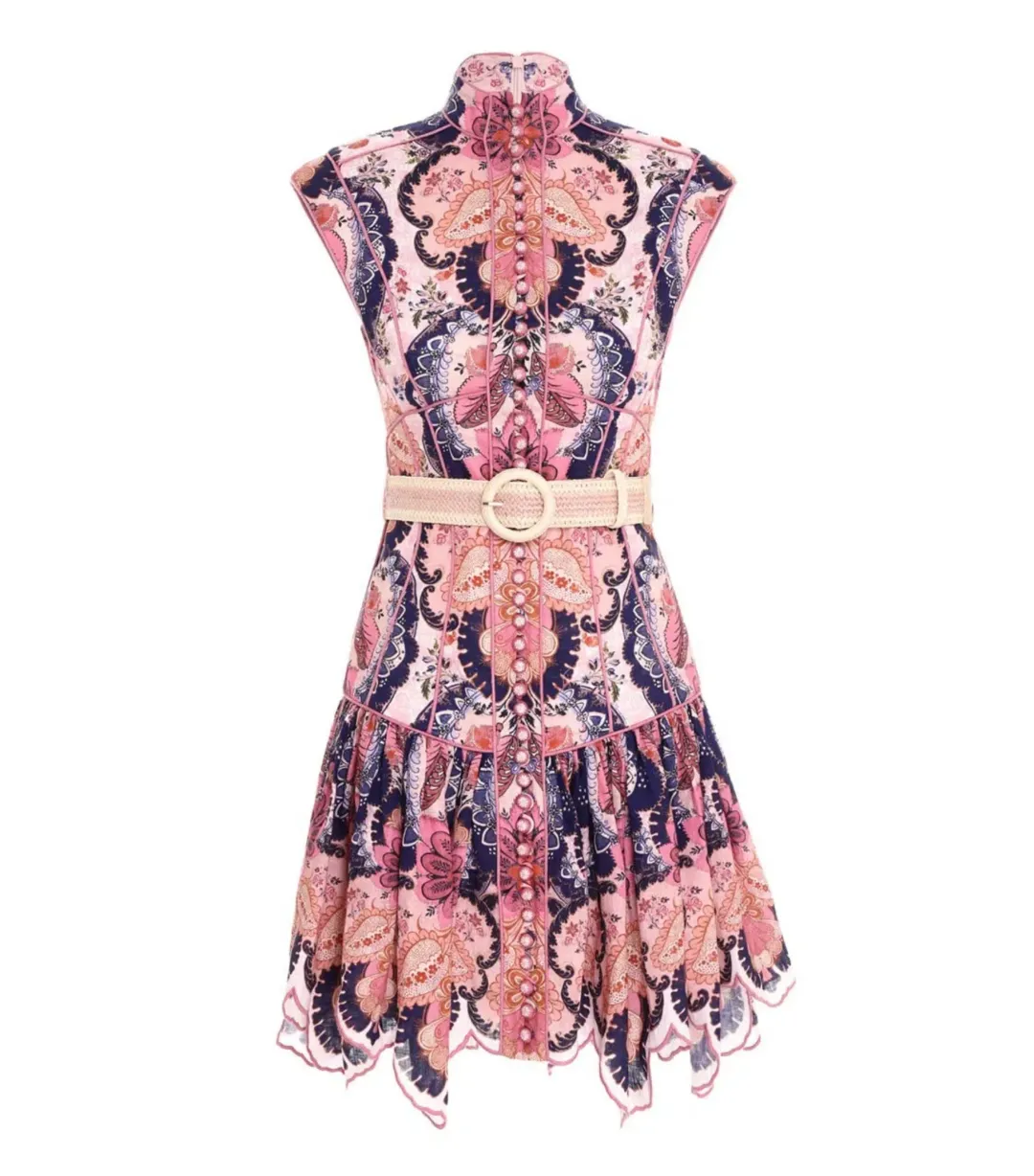 Zimmermann Laurel Flared Mini Dress Floral Size 0 / AU 8 for rent on The Volte - main image