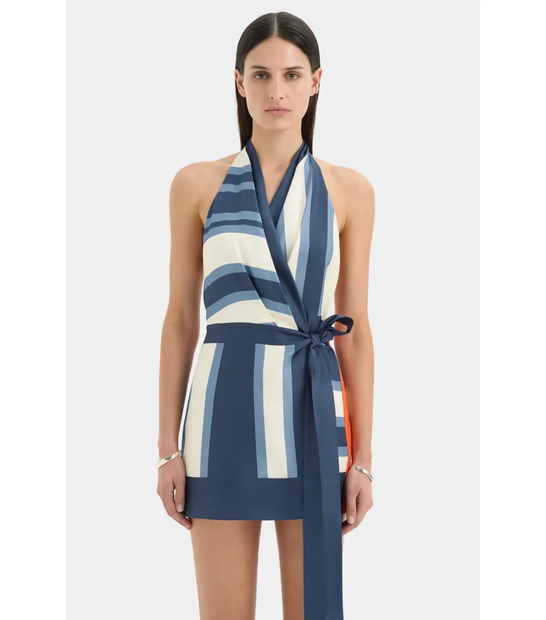Sir the Label Dazed Wrap Halter Mini Dress Studio Print Size 2 / AU 10 for rent on The Volte - main image