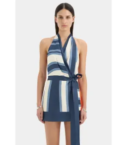 Sir the Label Dazed Wrap Halter Mini Dress Studio Print Size 2 / AU 10 for rent on The Volte - image 2