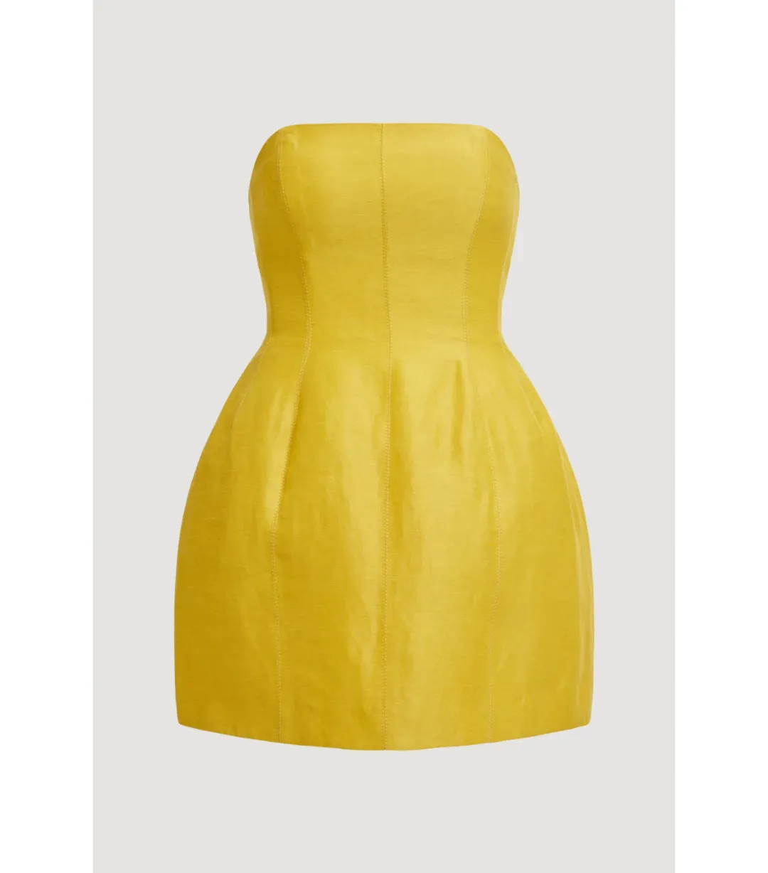 Aje Baret Strapless Mini Dress in Chartreuse Size AU 8 for rent on The Volte - main image