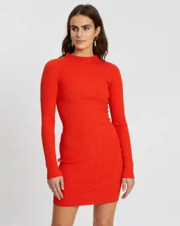 Bec & Bridge Chichi Knit Mini Dress Red Size AU 8 for rent on The Volte - image 2