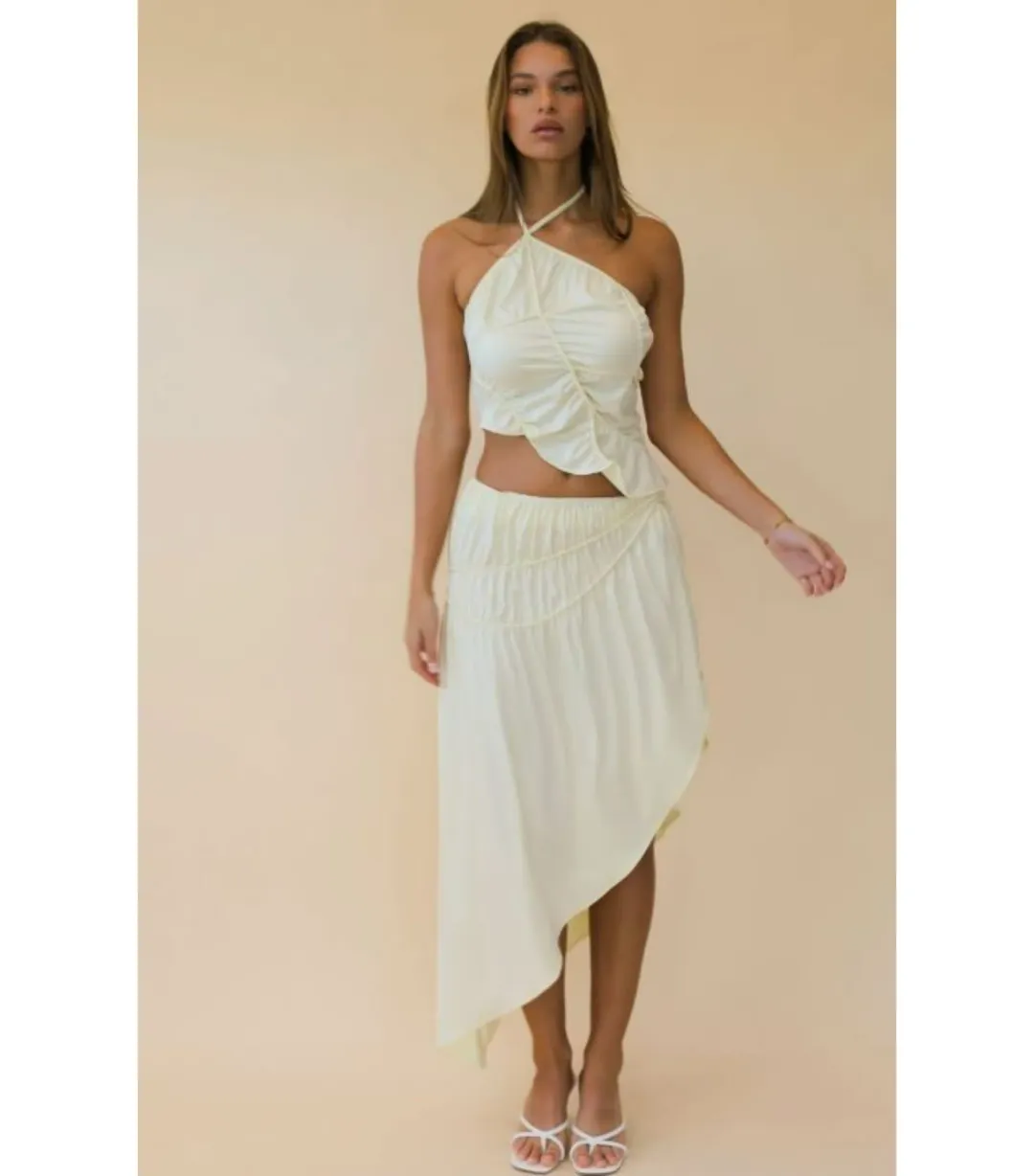 Koster Kulture Fleur top and Skirt Set Yellow Size XS / AU 6 for rent on The Volte - main image