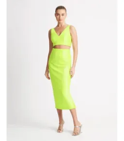 Sheike Empire Sequin Top and Midi Skirt Set in Zest Size AU 8 for rent on The Volte - image 1