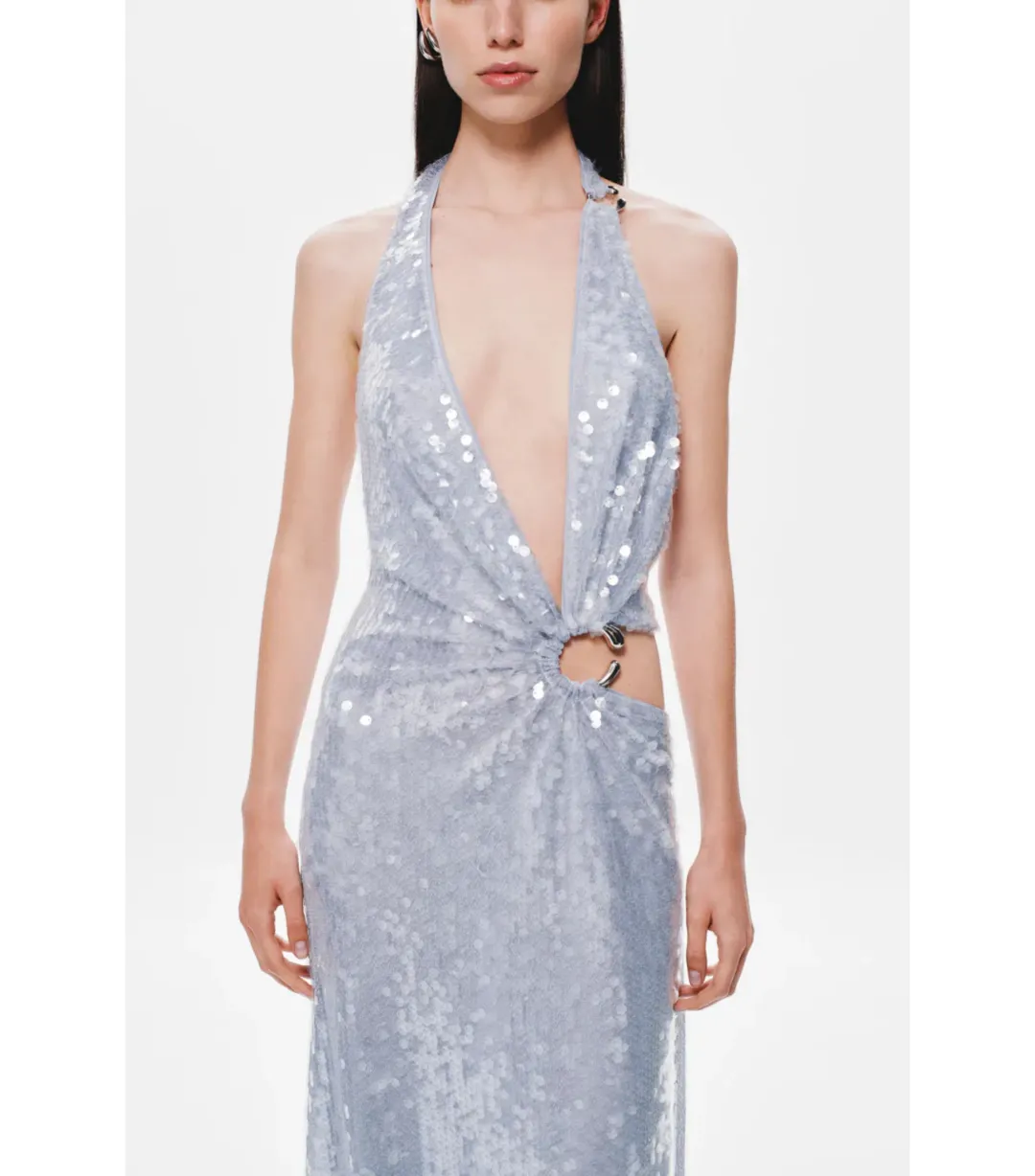MISHA Devon Sequin Maxi Dress Cloud Blue Size S / AU 8  for rent on The Volte - main image