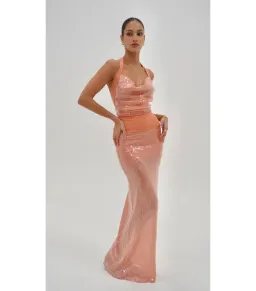 Deconduarte RTW Lilou Maxi Gown in Coral Size AU 8 for rent on The Volte - image 1