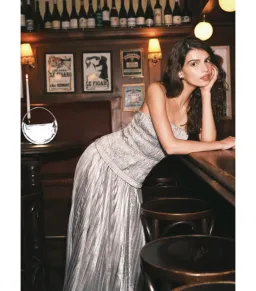 Acler Rockland Midi Dress in Dove Metallic Size AU 6 for rent on The Volte - image 6