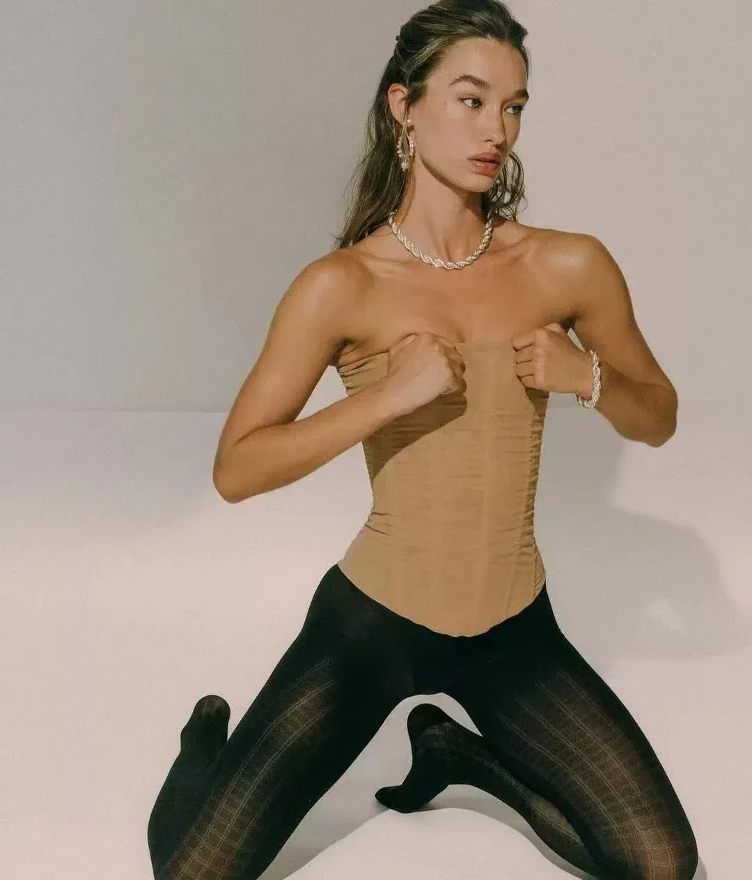 Muse Mesh Corset Tan Size XS/Au 6 for rent on The Volte - main image