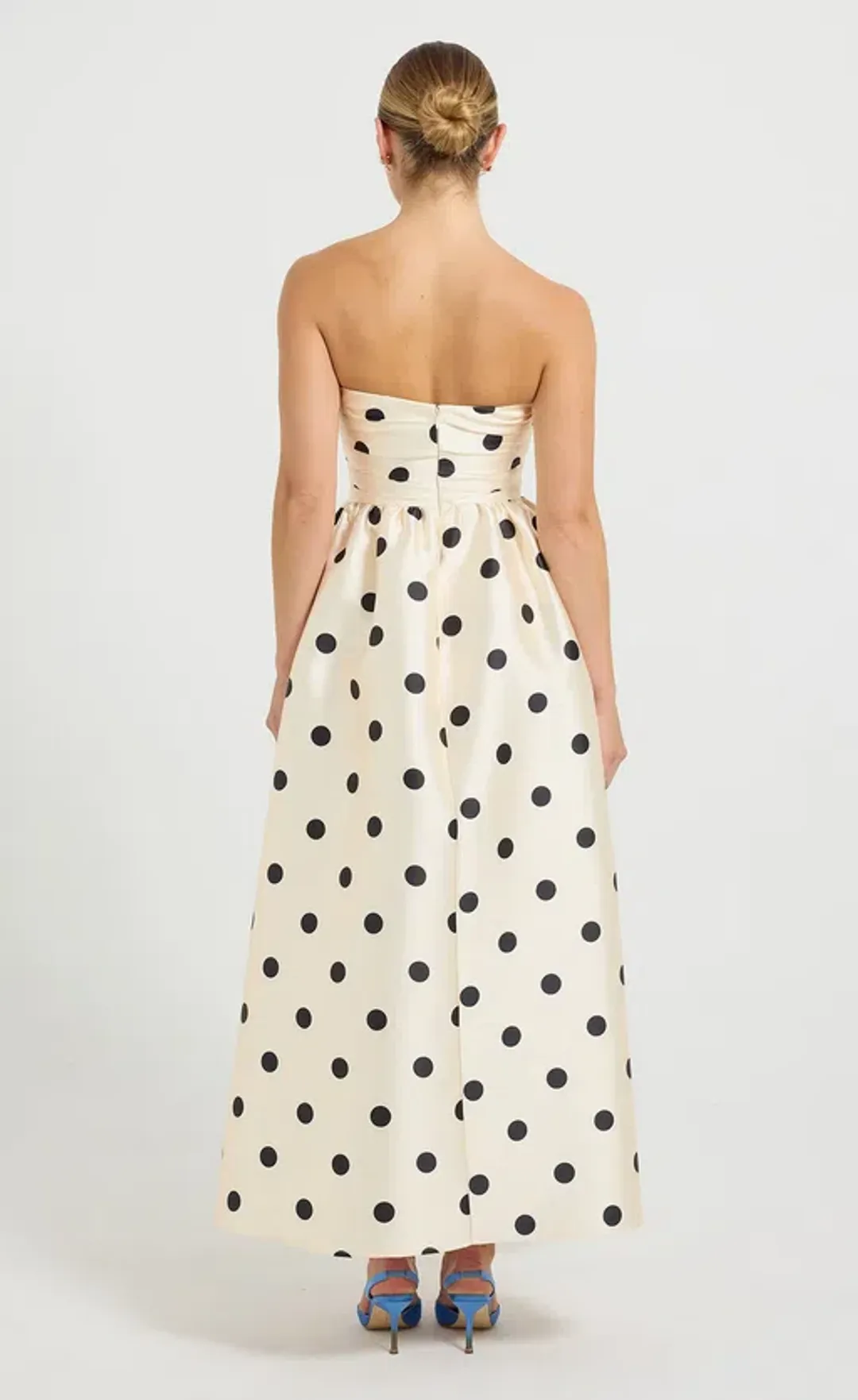 Pasduchas Dottie Strapless Midi Dress Size 16 for rent on The Volte - main image