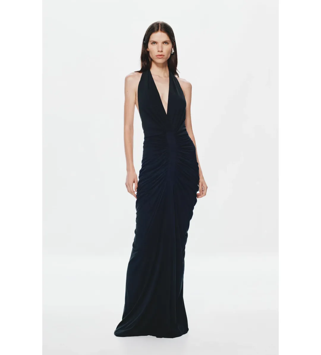 Misha The Venus Gathered Cupro Dress Black Xs /Au 6 for rent on The Volte - main image