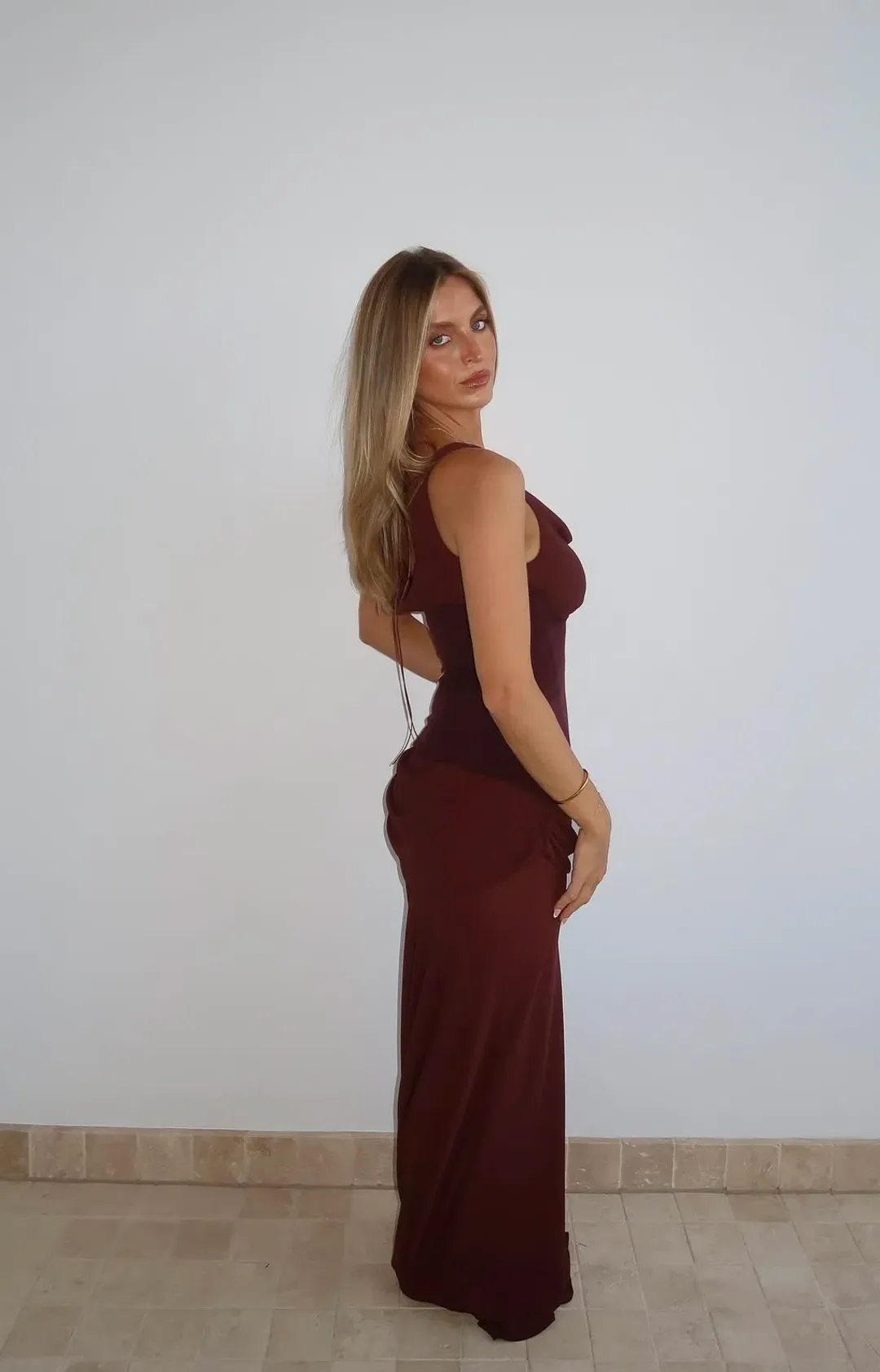 Natalie Rolt Cadence Maxi in Espresso Chocolate Size 0/ AU 6 for rent on The Volte - main image