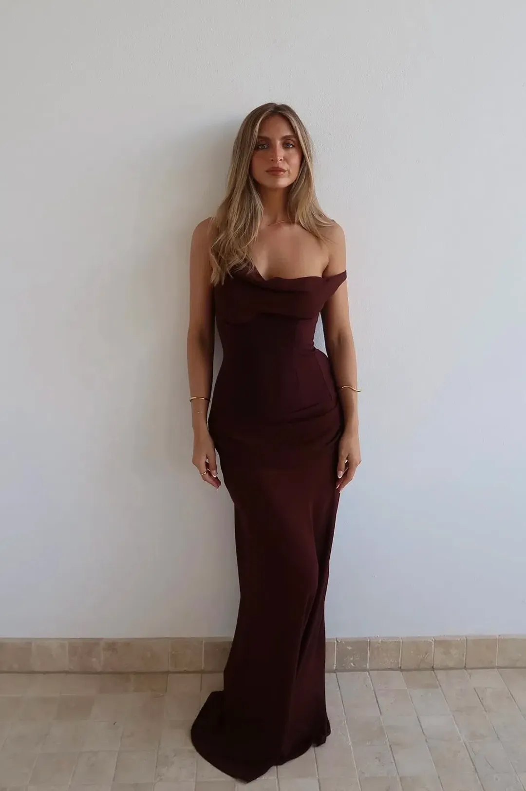 Natalie Rolt Cadence Maxi in Espresso Chocolate Size 1/ AU 8 for rent on The Volte - main image