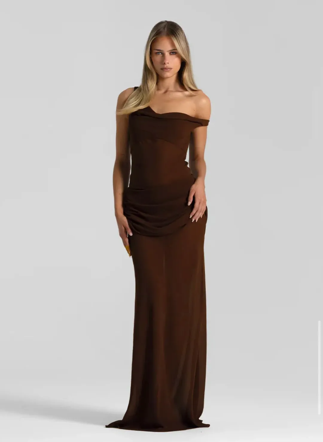 Natalie Rolt Cadence Maxi in Espresso Chocolate Size 1/ AU 8 for rent on The Volte - main image