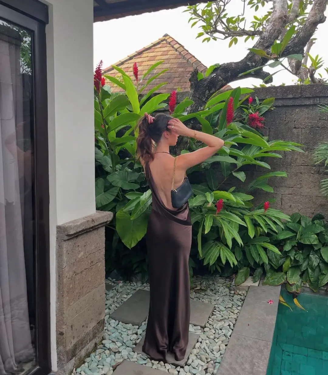  Natalie Rolt Gabi Gown in Espresso Size 0 /Au 6 for rent on The Volte - main image